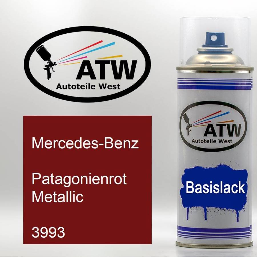 Mercedes-Benz, Patagonienrot Metallic, 3993: 400ml Sprühdose, von ATW Autoteile West.
